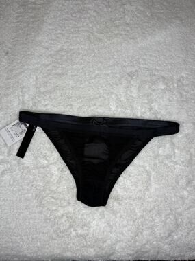 NWT Hanky Panky After Midnight Black Sheer Mesh Bikini Panty L